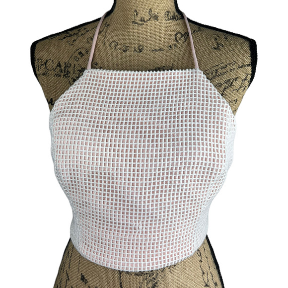 Fame and Partners Tops - NWT Fame and Partners Lace Up Halter Crop Top Size 10